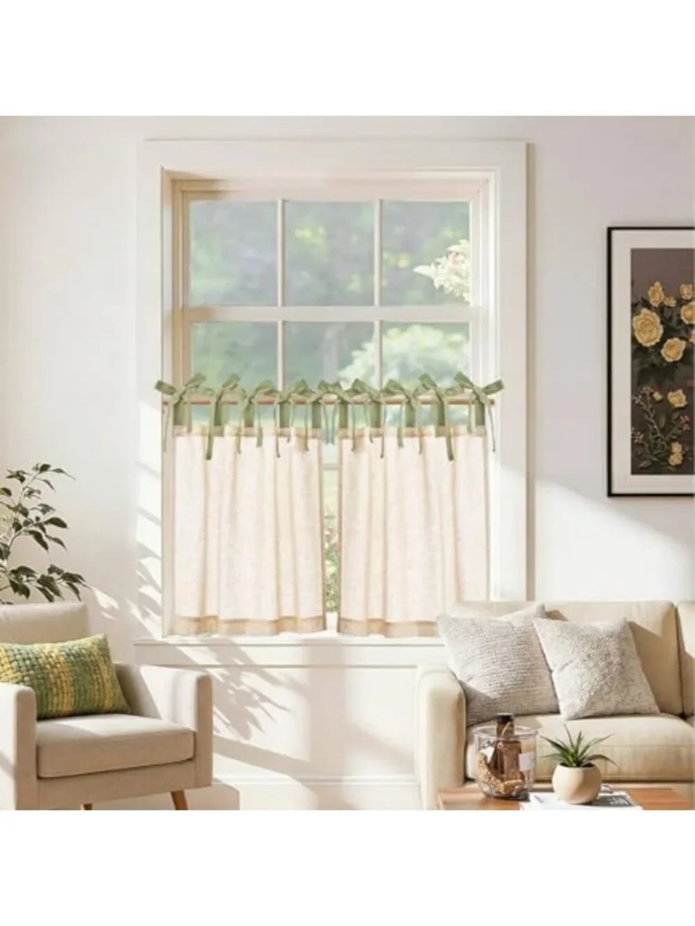 Linen Kitchen Tier Curtains 24